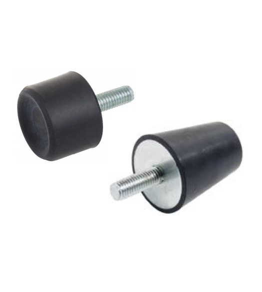 Rustfri gummibuffer med sugekop og keglestub form AISI 316