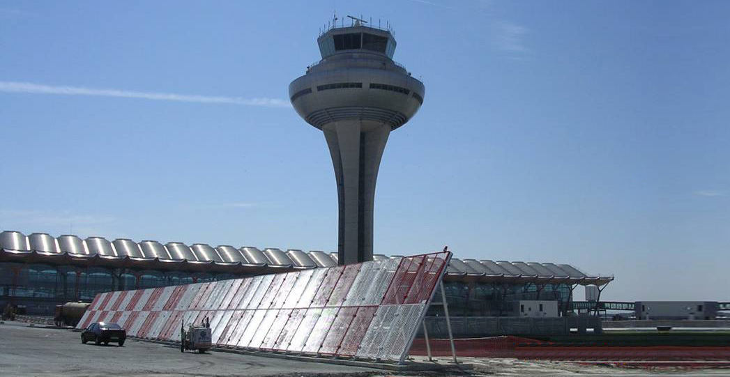 IAC Mesh type Jet Blast Barrier ændrer retningen på jetstrømmen fra jetmotorer